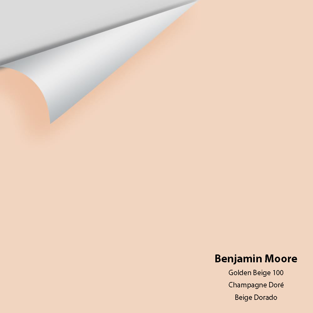 Digital color swatch of Benjamin Moore's Golden Beige 100 Peel & Stick Sample available at Ricciardi BRothers in PA, DE, & NJ.