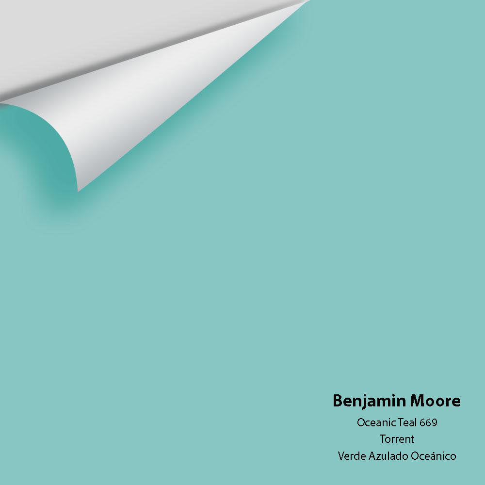 Digital color swatch of Benjamin Moore's Oceanic Teal 669 Peel & Stick Sample available at Ricciardi BRothers in PA, DE, & NJ.