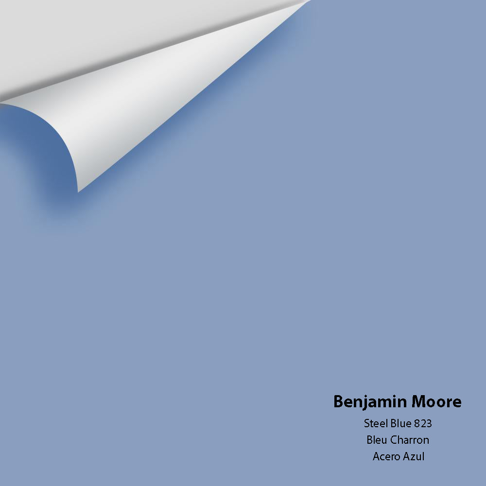 Digital color swatch of Benjamin Moore's Steel Blue 823 Peel & Stick Sample available at Ricciardi BRothers in PA, DE, & NJ.