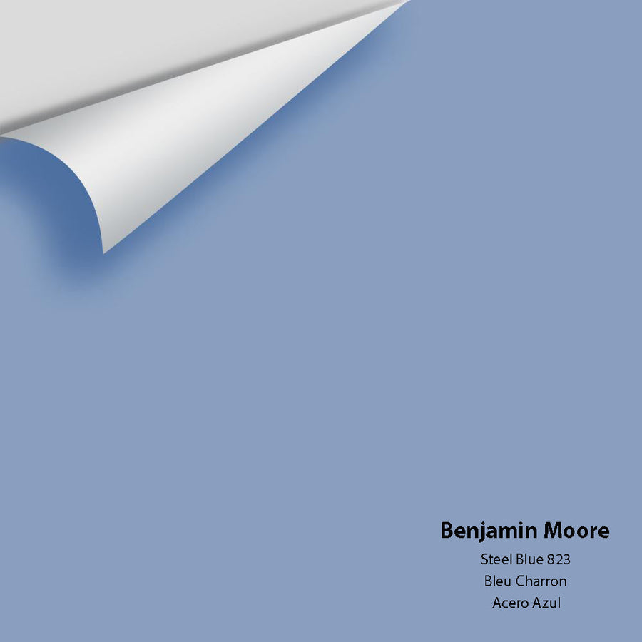 Digital color swatch of Benjamin Moore's Steel Blue 823 Peel & Stick Sample available at Ricciardi BRothers in PA, DE, & NJ.